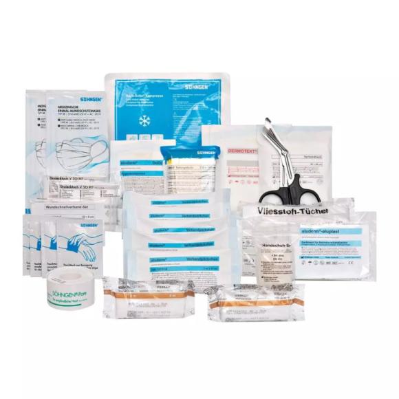 indhold førstehjælpskuffert Gul med op til 20 års holdbarhed på indhold