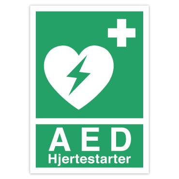 Skilt AED A4 Plast