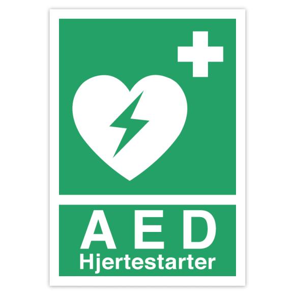Skilt AED A4 Plast