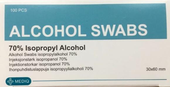 Alcohol Swabs 70 % Isopropyl alcohol