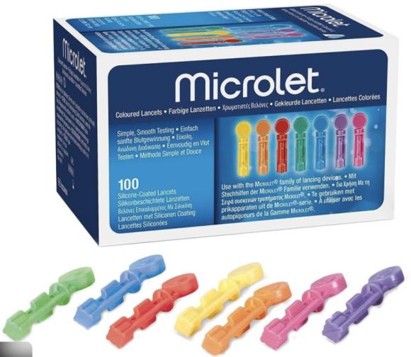 Microlet Nåle farvede 100 stk