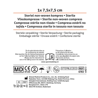 Tør kompress 7,5 x 7,5 cm